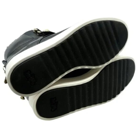 COACH~City Hiker~WOMENS BLACK LEATHER PLATFORM HIKING BOOTS SIZE 8 NWOT - Picture 4 of 6